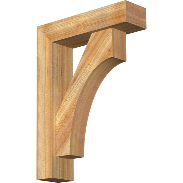 Ekena Millwork Westlake Block Rough Sawn Bracket w/ Offset Brace, Western Red Cedar, 6"W x 22"D x 30"H BKT0604X22X30WTL05RWR - main